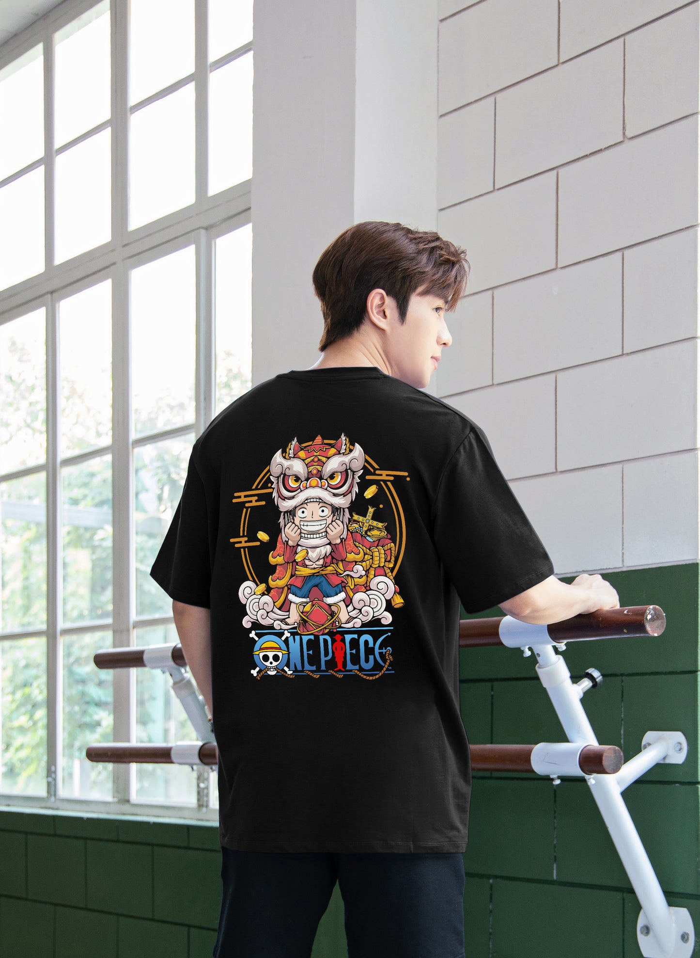 "Lion Dance Luffy" Oversized Tee - 2968