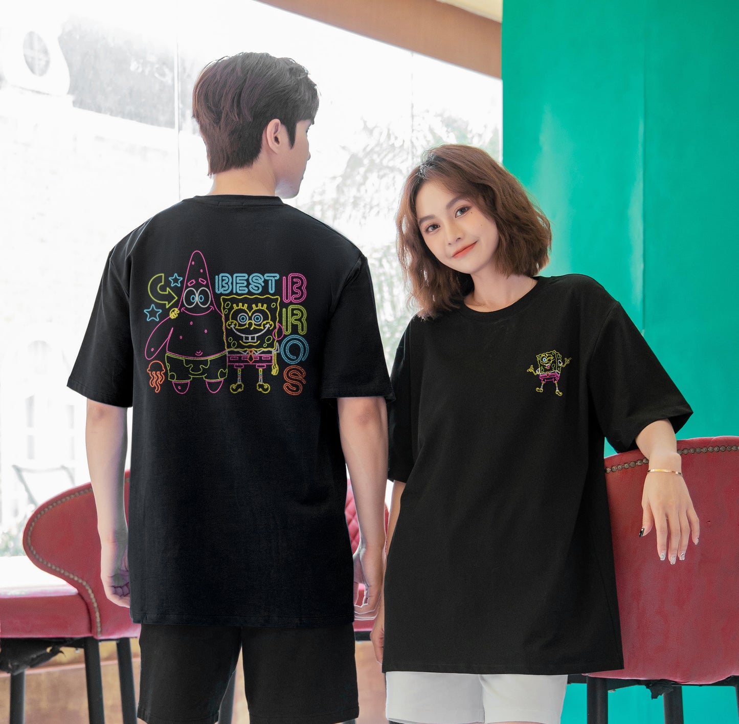 "BEST BROS" SpongeBob SquarePants Oversized Tee - 3649