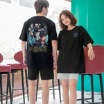 "Jujutsu kaisen Gojo" Glittering Print Oversized Unisex T-shirt 2473