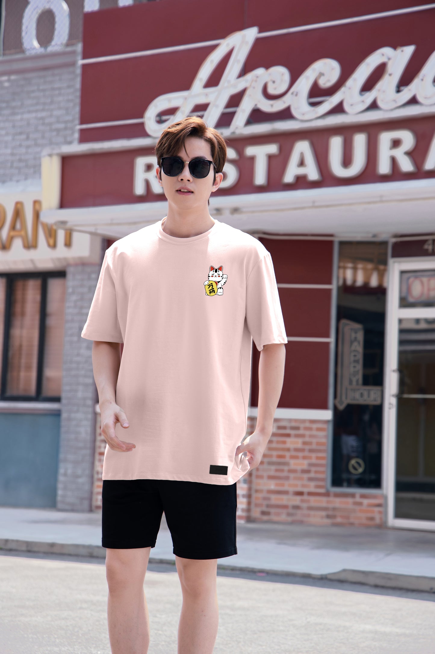 Fortune Cat Oversized Tee - 2045