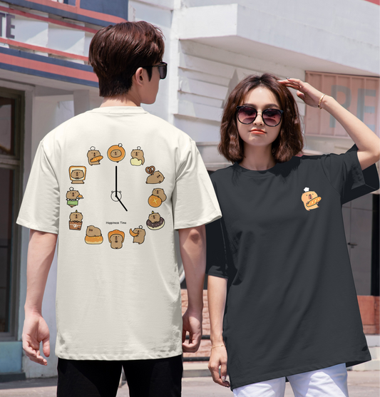 "HAPPINESS TIME "CAPYBARA Oversized Tee - 3660