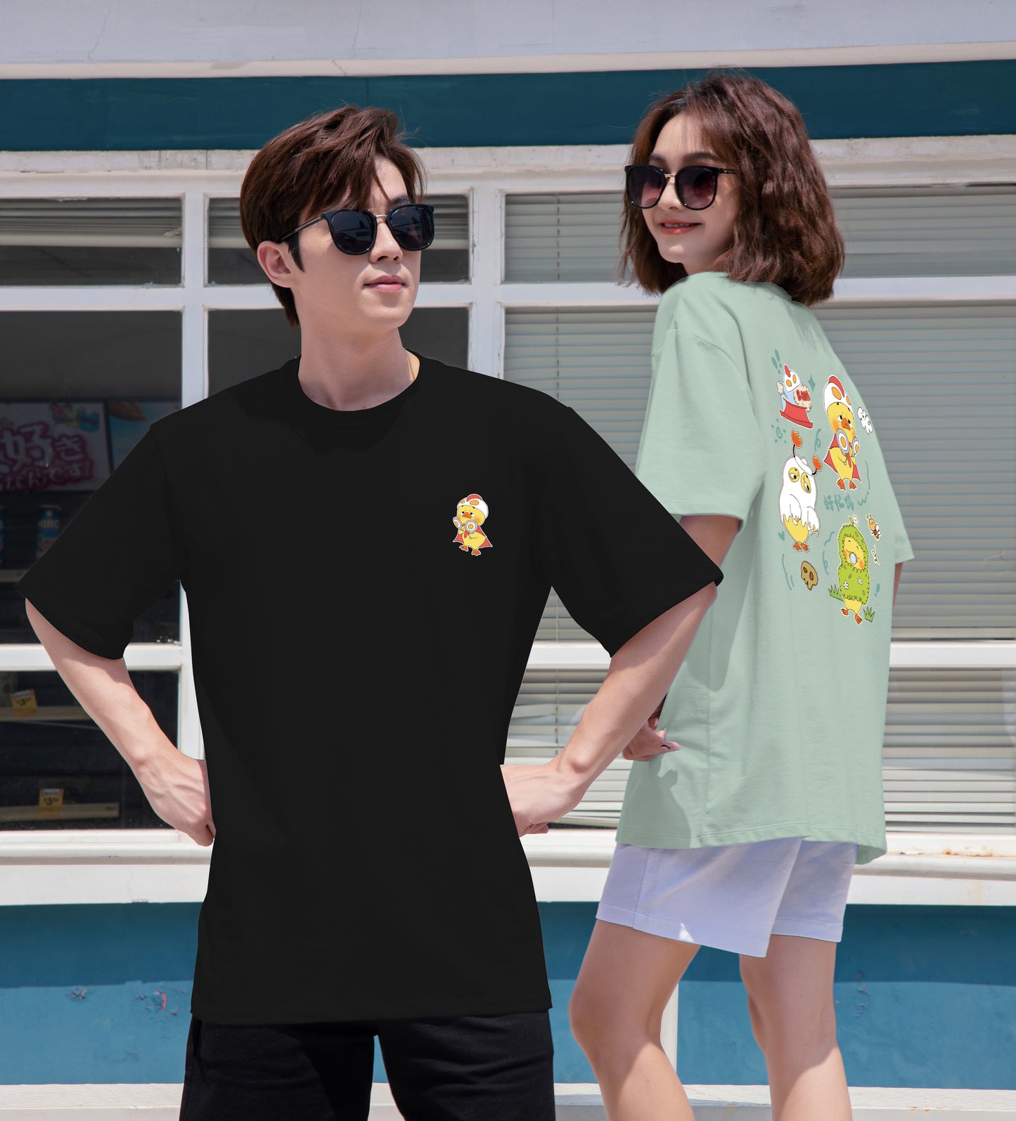 "BUSY DUCK" Oversized Tee - 3535