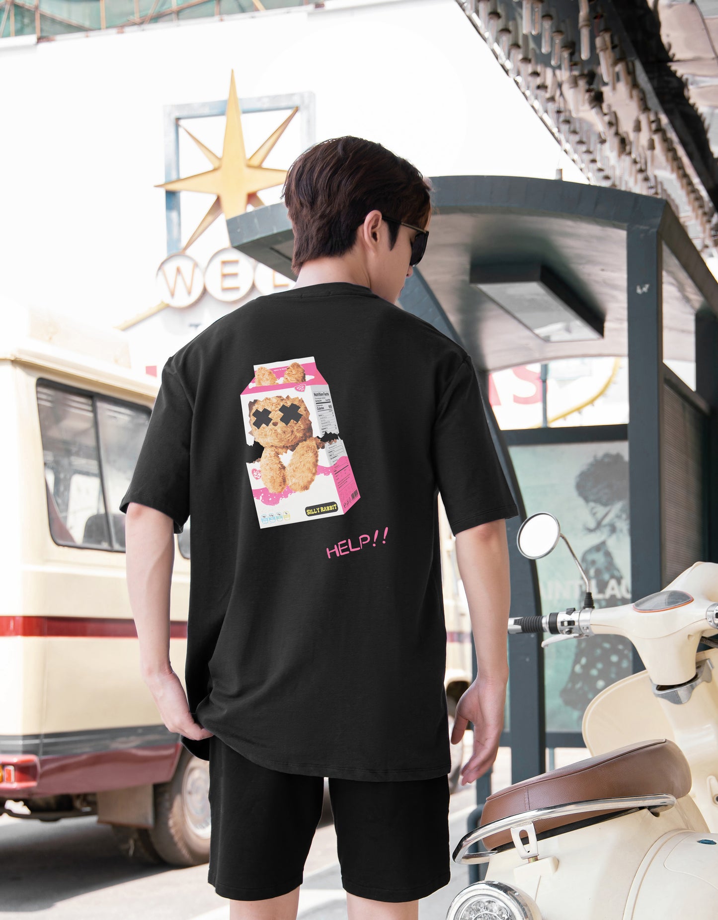 "HELP RABBIT" Oversized Tee - 3546