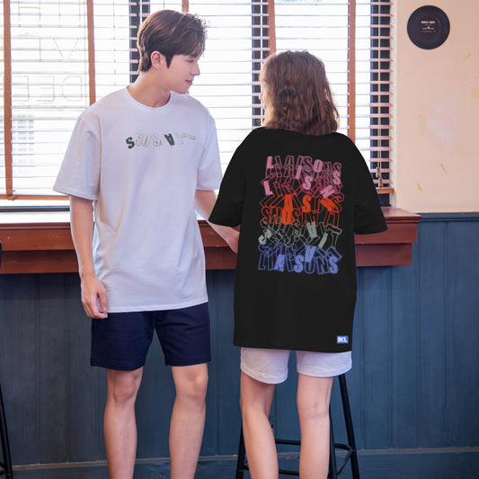 "Multicolored graphic” Premium Oversized Tee - 2898