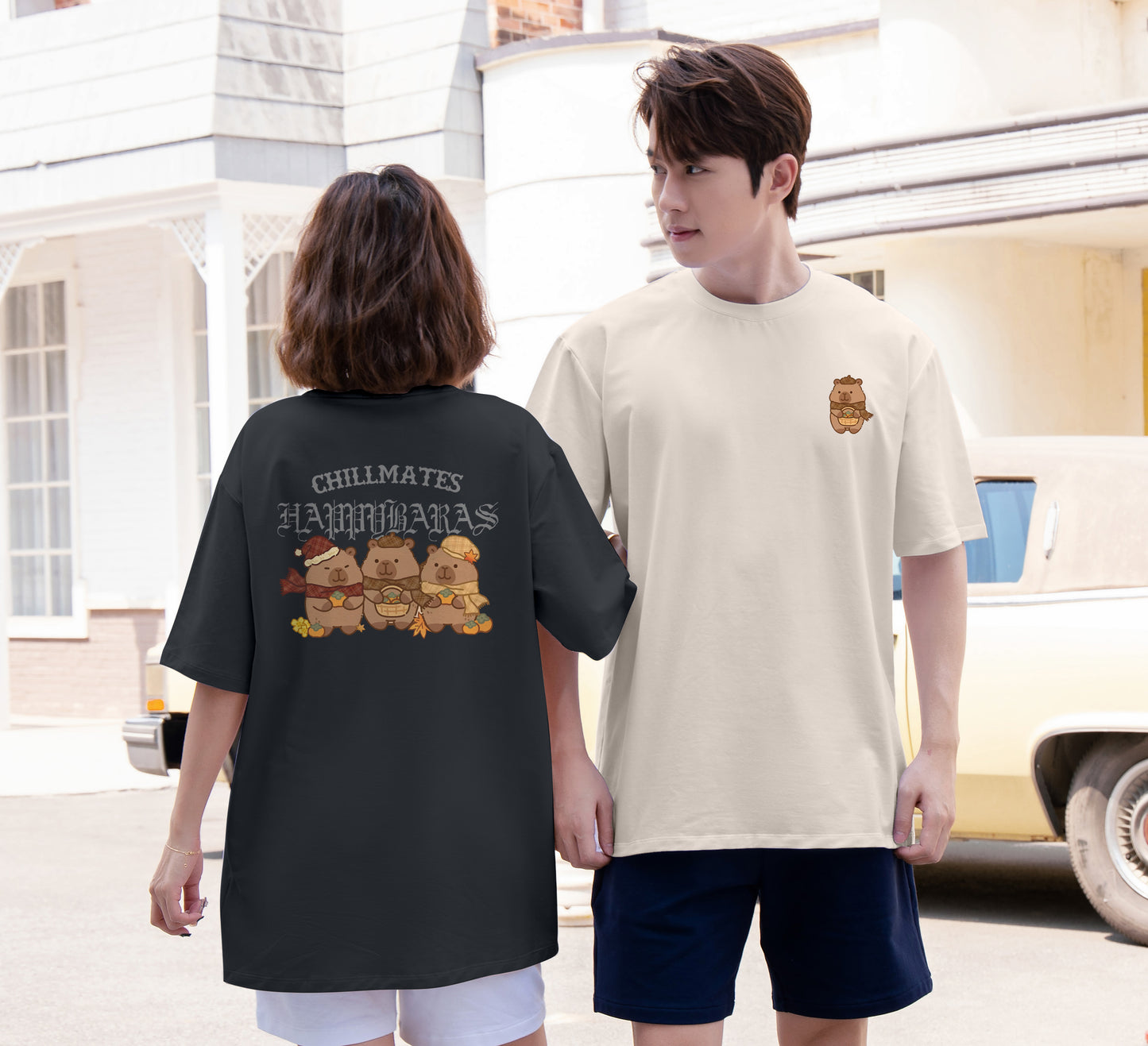 "CHILLMATES"CAPYBARA Oversized Tee - 3638