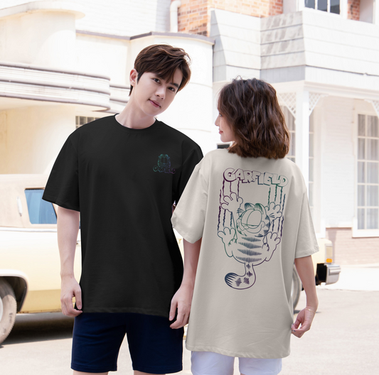 "Garfield" Reflective Print Oversized Tee  - 2558