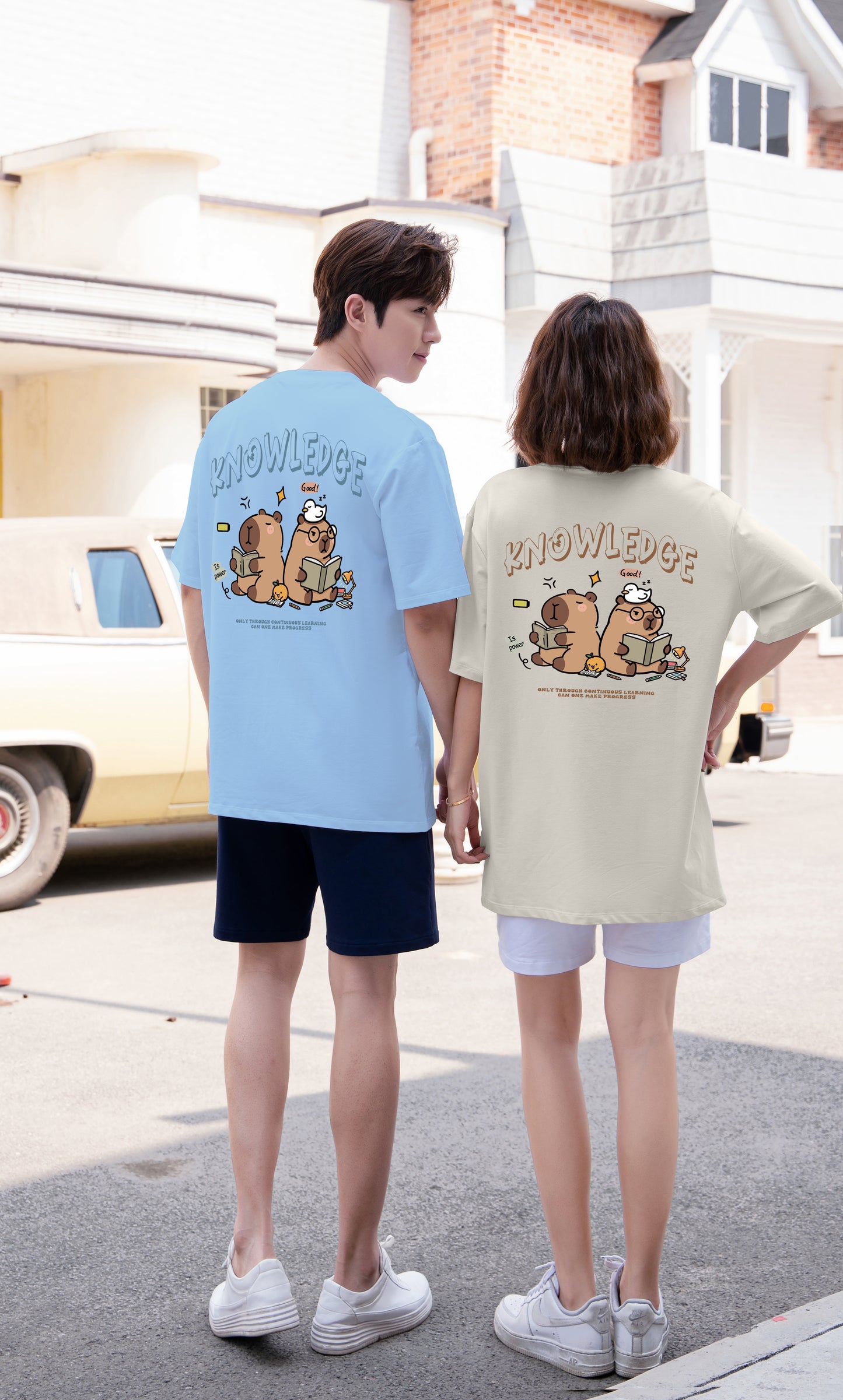 ”KNOWLEDGE CAPYBARA" Oversized Tee - 3679