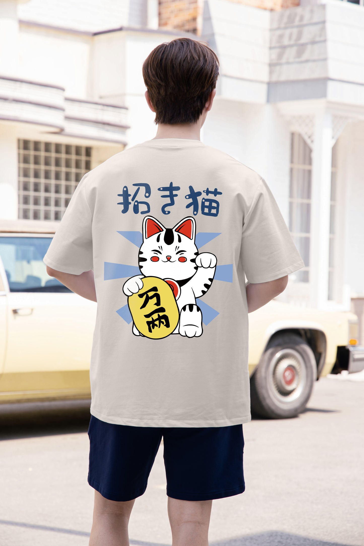 Fortune Cat Oversized Tee - 2045