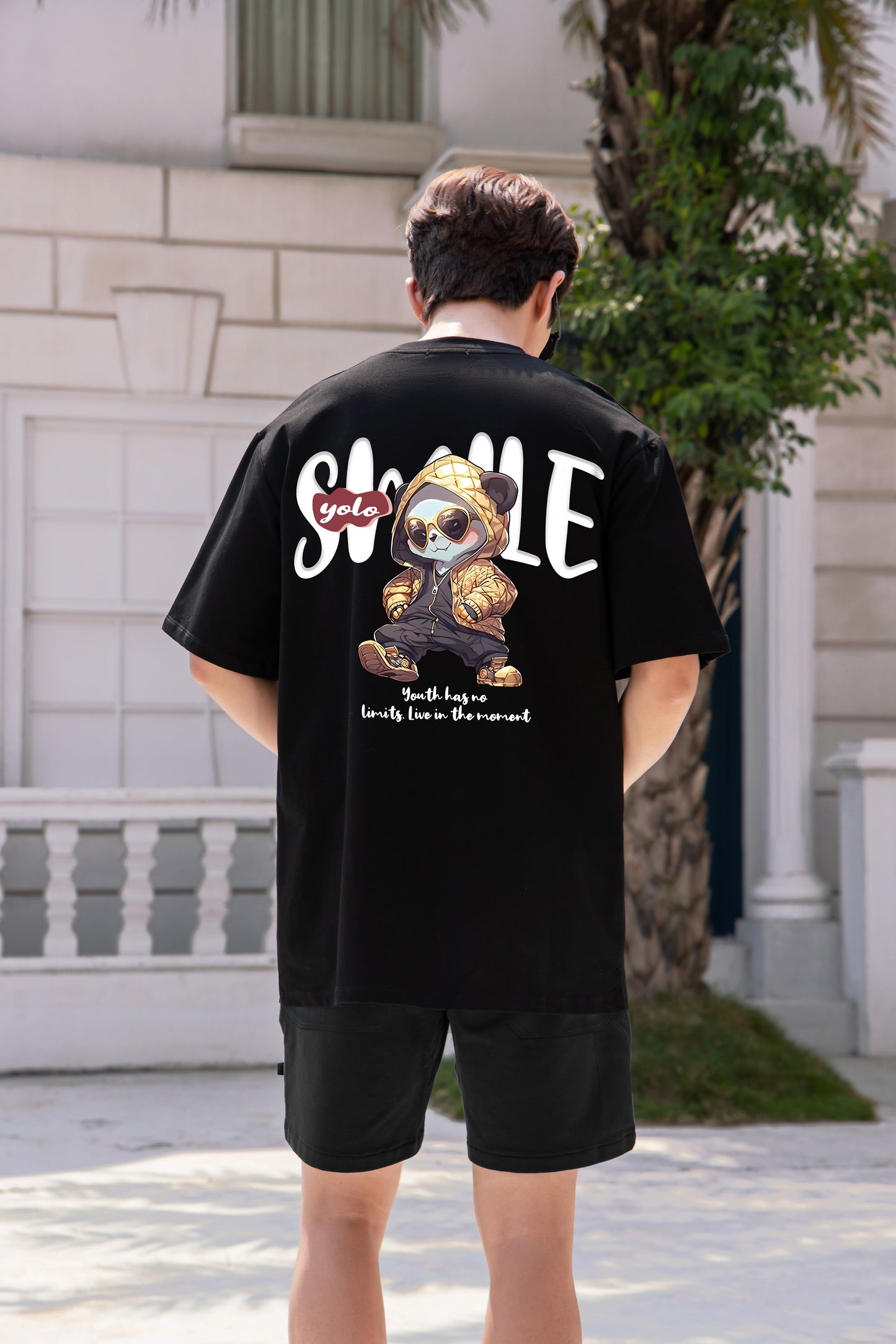 "YOLO SMILE BEAR" Oversized Tee - 2518