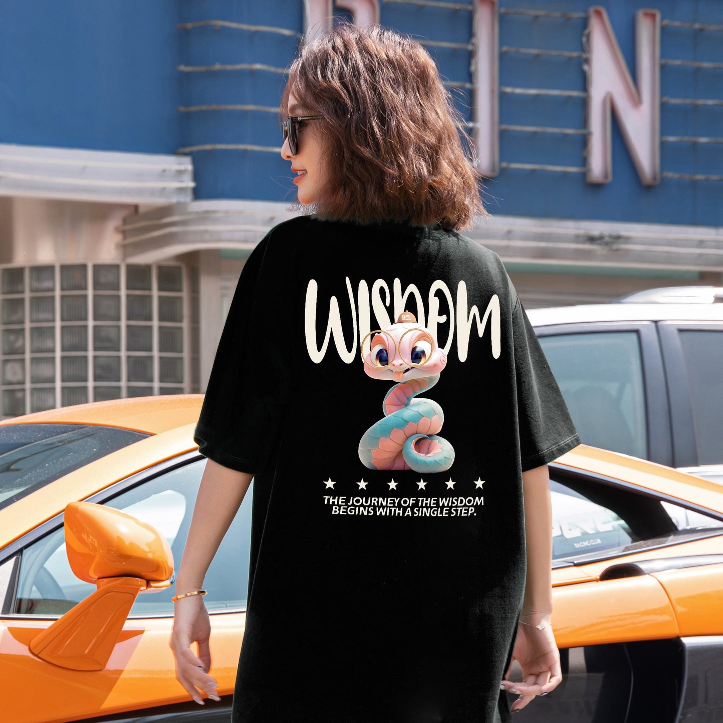 "WISDOM SNAKE" Oversized Tee - 2974