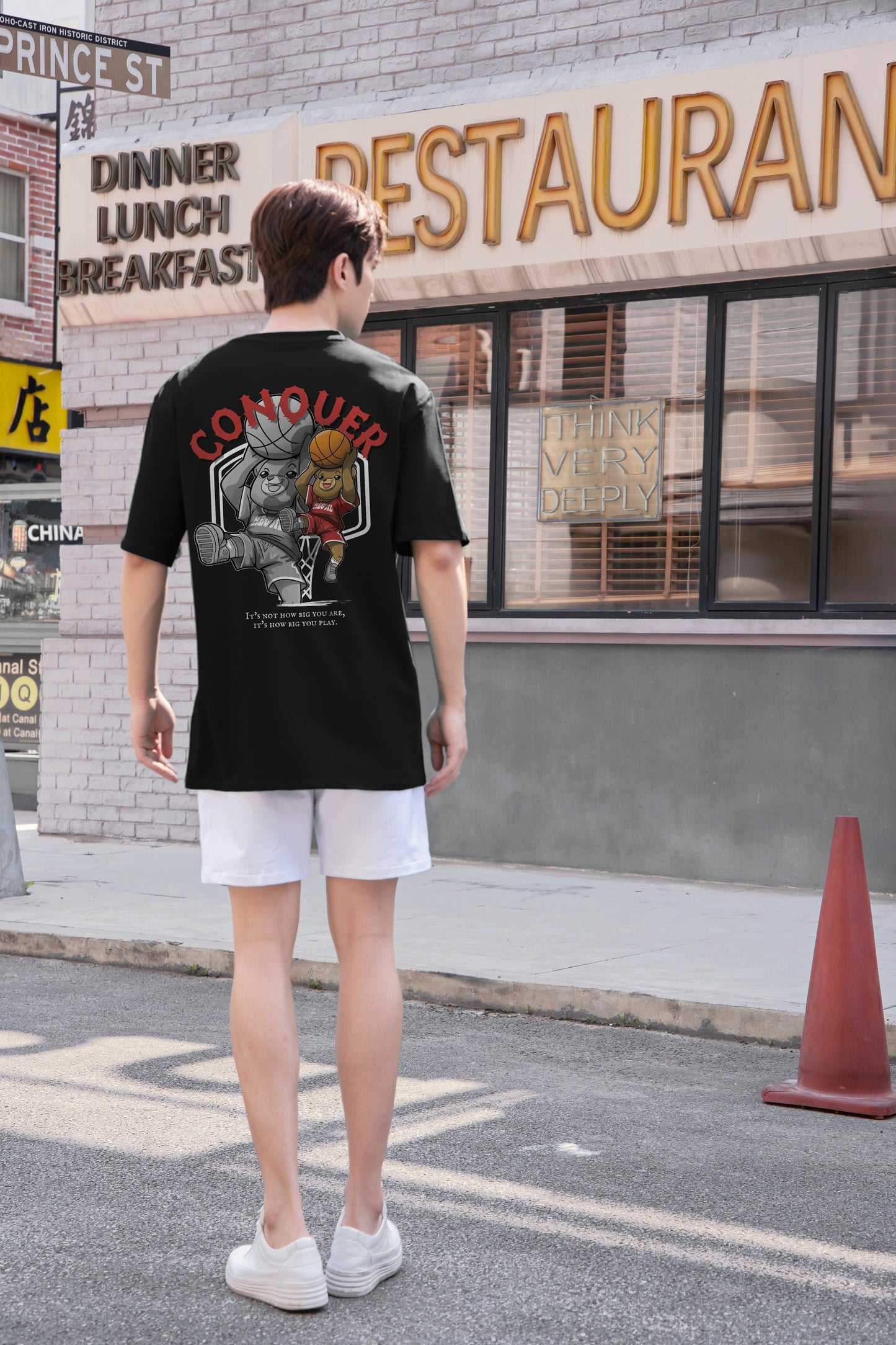 "Conquer" High Graded Odell Fabric Print Oversized Tee 2595