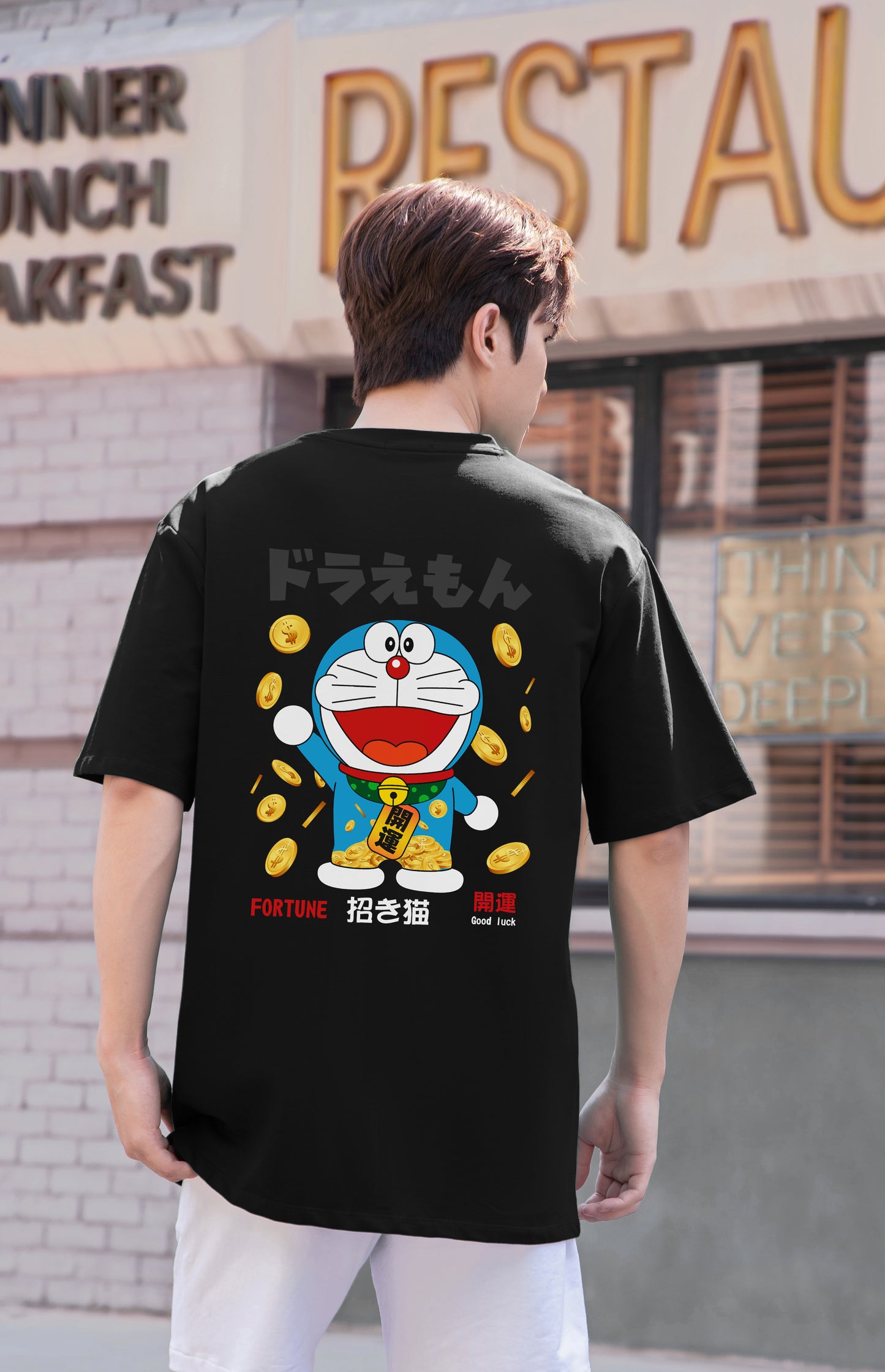 "FORTUNE CAT" Oversized Tee - 2955