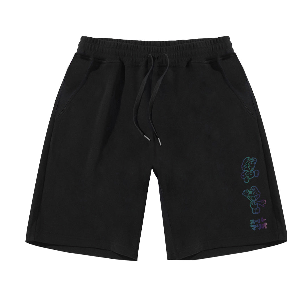 "Super Huat" Reflective Print Jogger Shorts 8133