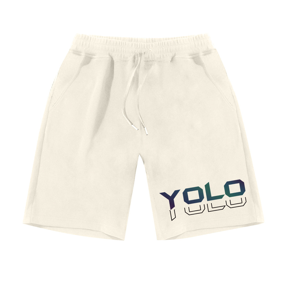 "YOLO" Reflective Print Jogger Shorts 8130