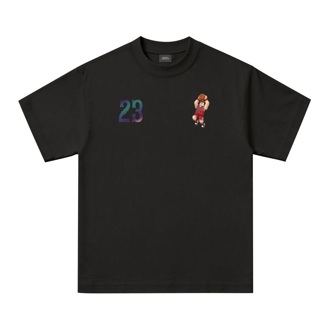 Reflective Graphic Oversized Tee - 3926