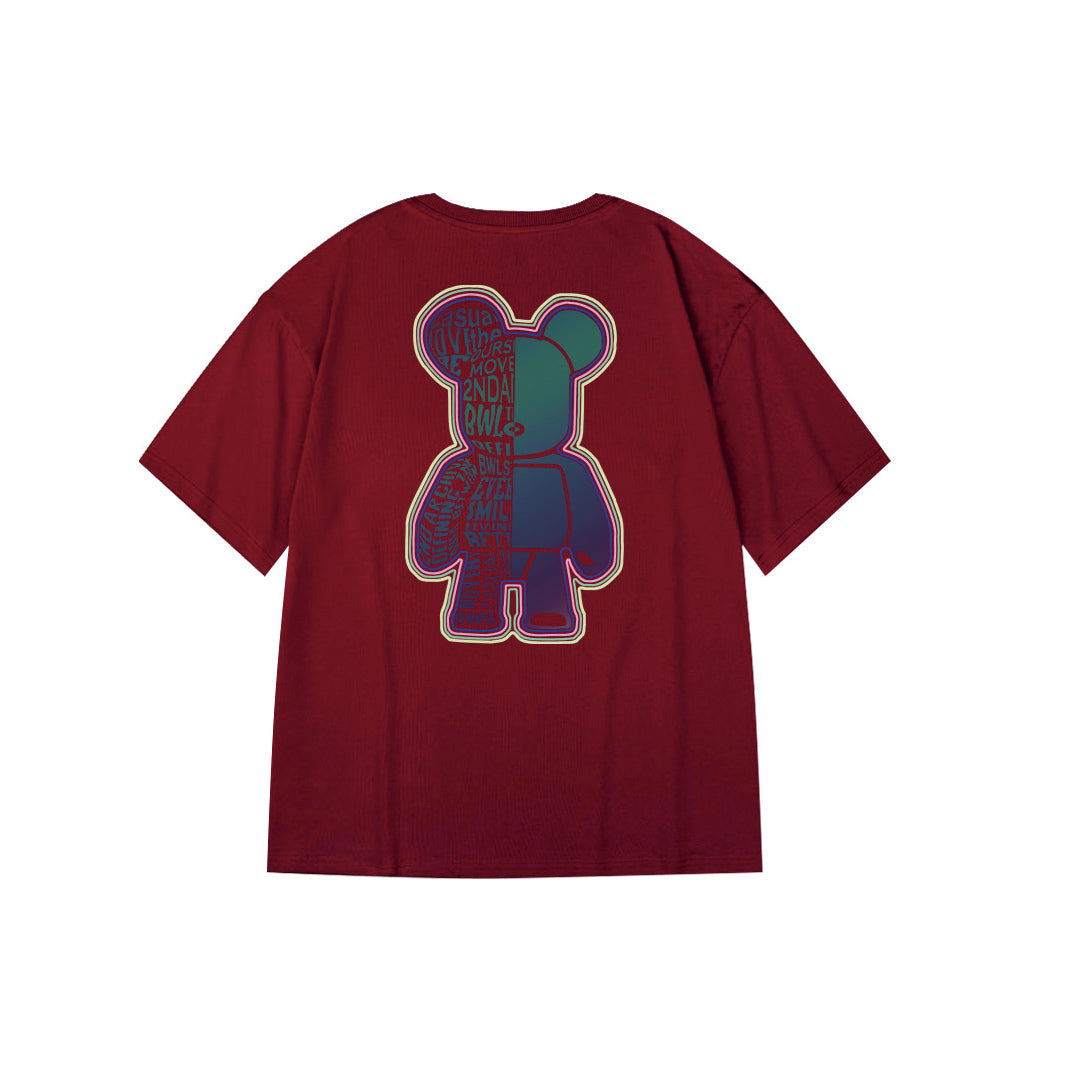 "CREATIVITY BEAR" Reflective Print Oversized Tee - 2855