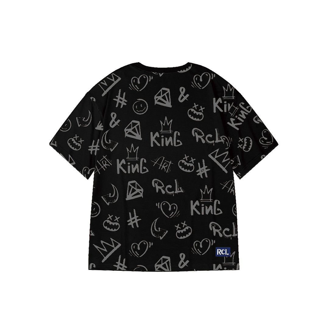 "AWESOME" Graffiti-Style Oversized Tee - 2989