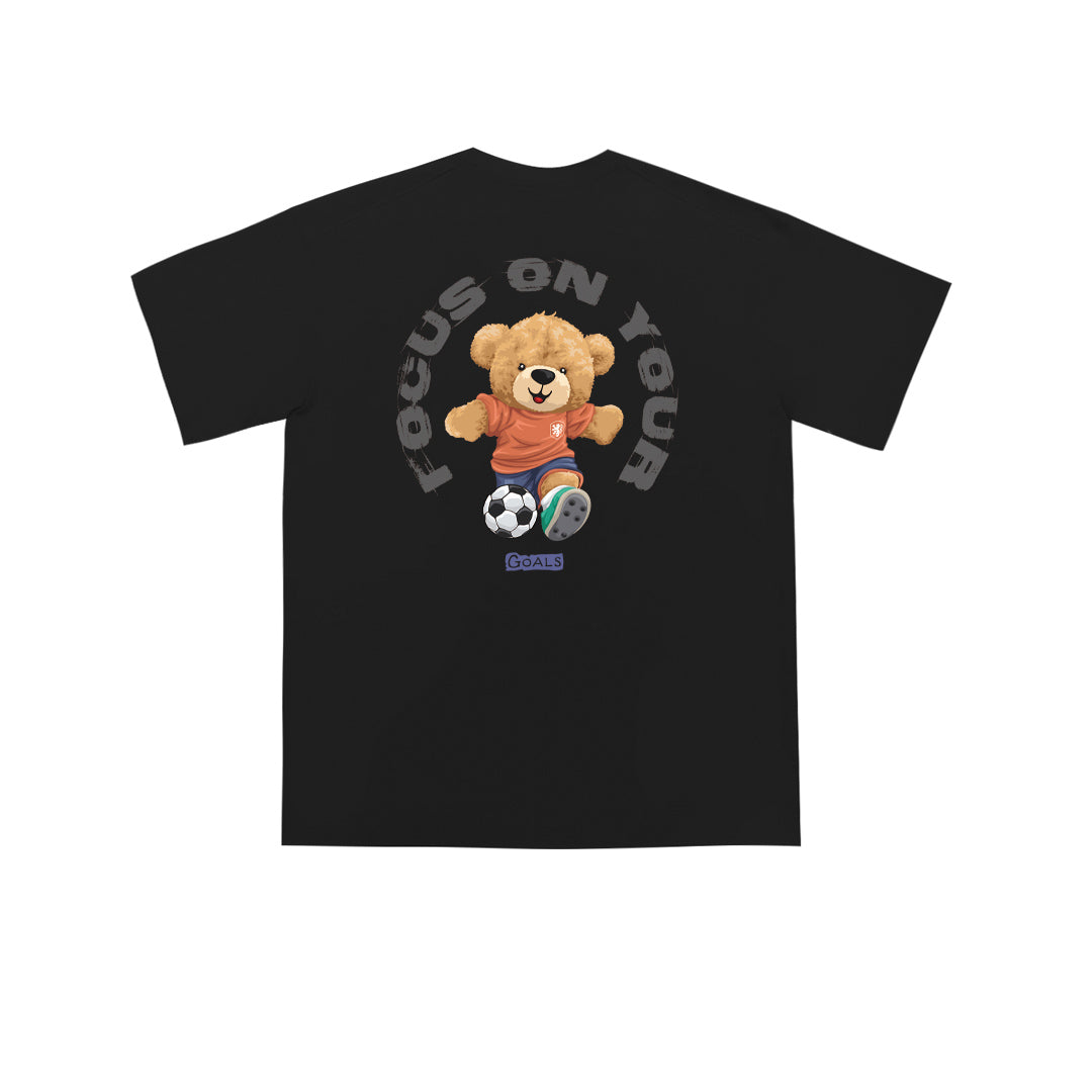 ”BEAR FOCUS ON GOALS" Oversized Tee -3723