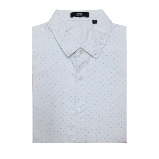 Patterned white 3/4-sleeve shirt 1093