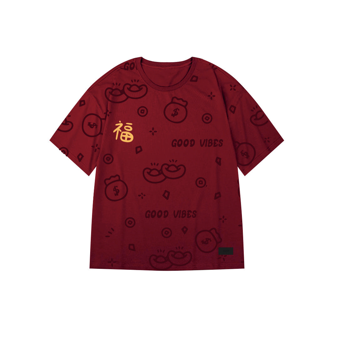 "Good Vibes" Graffiti Oversized Tee - 2962