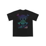 "The Straw Hat Pirates" Drop-Shoulder Reflective Print Oversized Tee - 2865