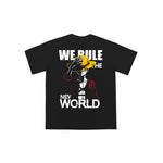 "WE RULE THE NEW WORLD" Drop-Shoulder Oversized Tee - 2866