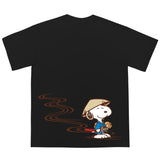 "Snoopy Samurai with Straw Hat" High Graded Odell Fabric Print Oversized Tee 2001