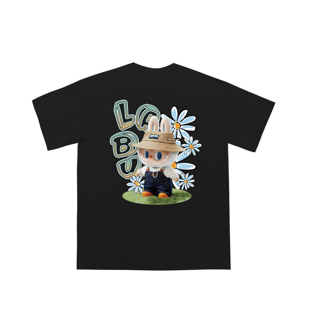 "Cute Labubu in floral charm" Oversized Unisex Kids T-Shirt 20831