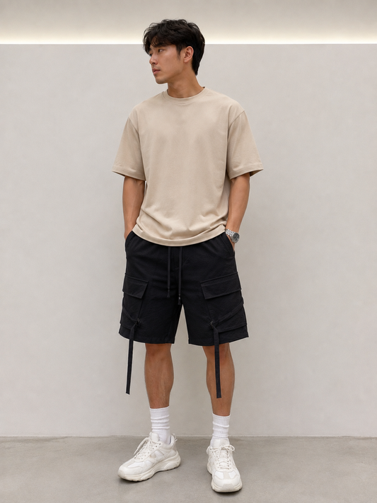 Black Cargo Shorts 23555