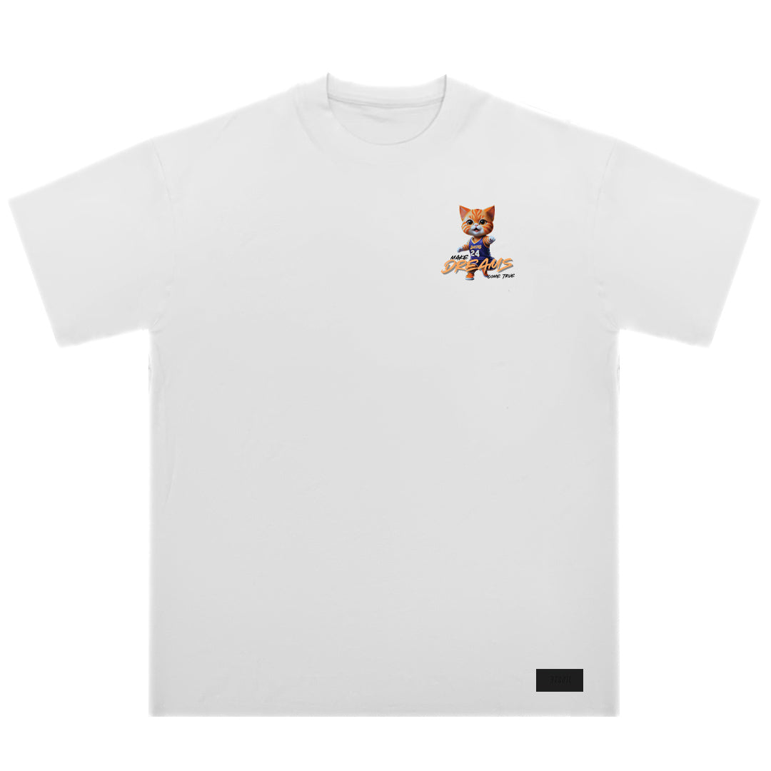 "Slam Dunk, cat" Drop-Shoulder Oversized Tee - 2028