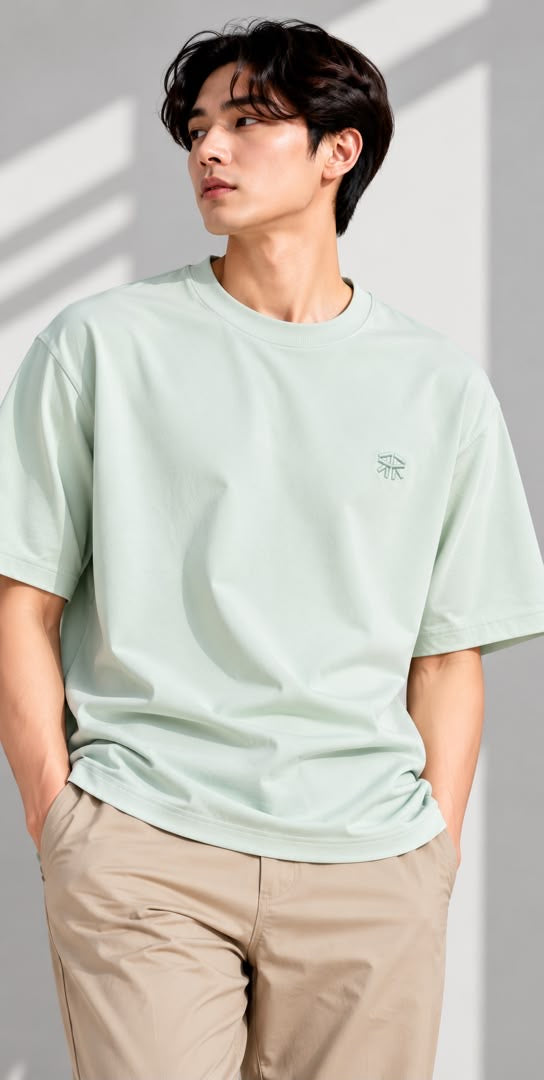 Light Green Basic Ultra Cool Oversize Tee 3554