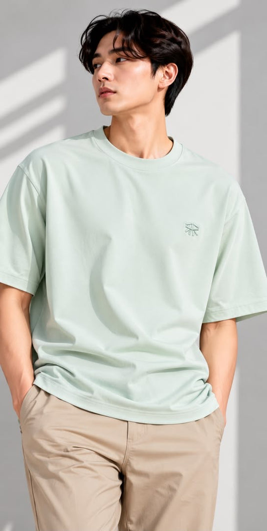 Light Green Basic Ultra Cool Oversize Tee 3554