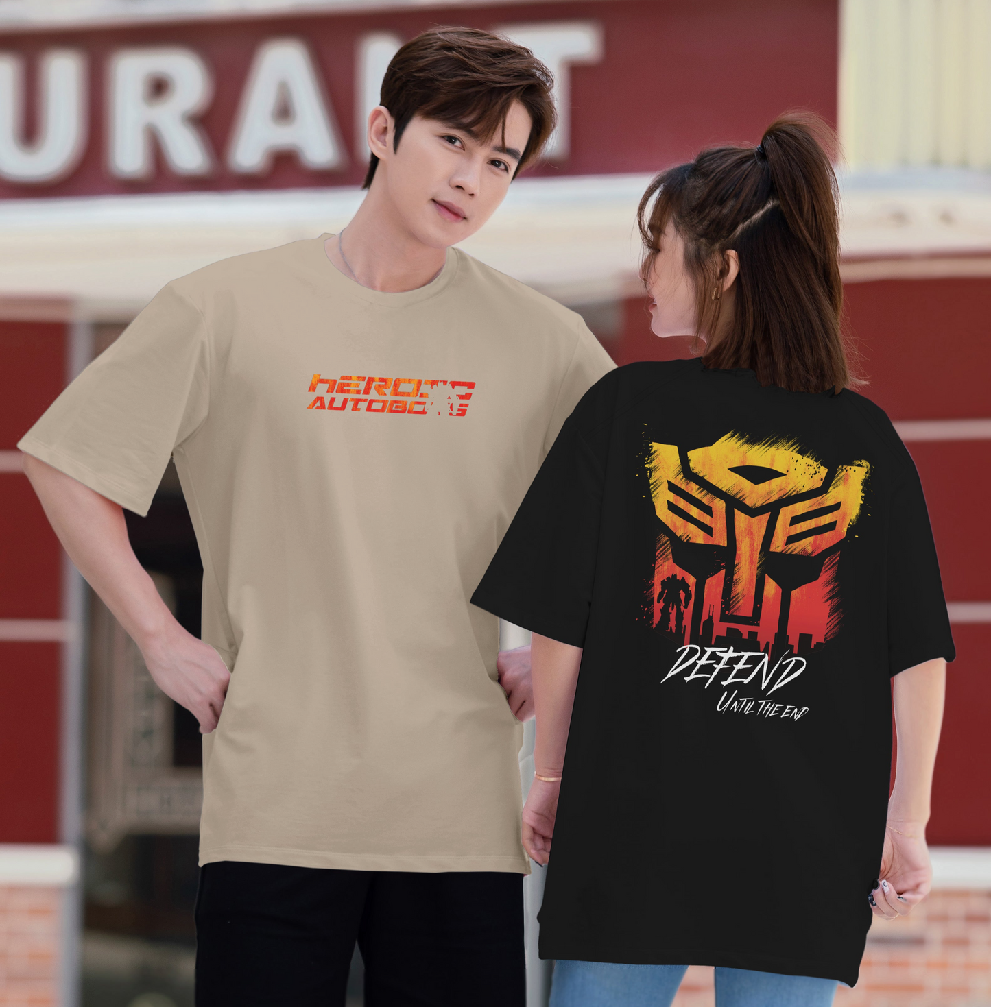 "TF-HEROIC" Drop-Shoulder Oversized Tee - 2941