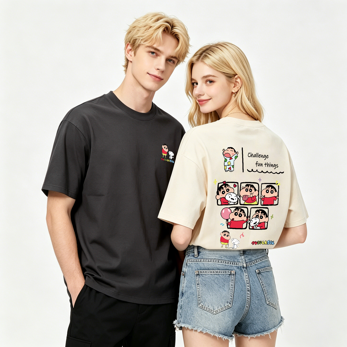 ”Challenge fun things" Oversized Tee -3736