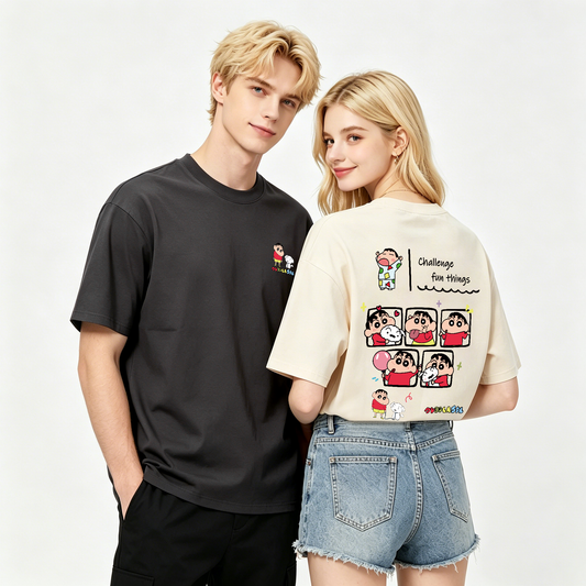 ”Challenge fun things" Oversized Tee -3736