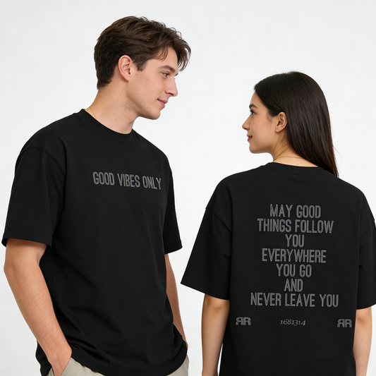 ”GOOD VIBES ONLY" Oversized Tee - 3653