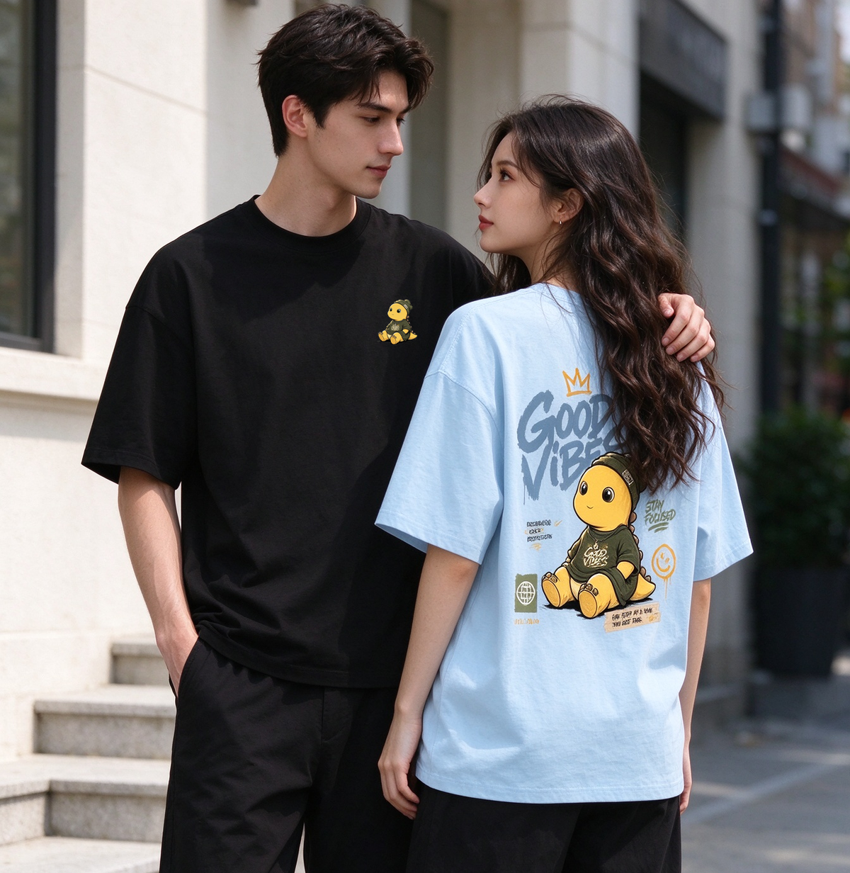 "Good Vibes" Oversized Tee - 3840