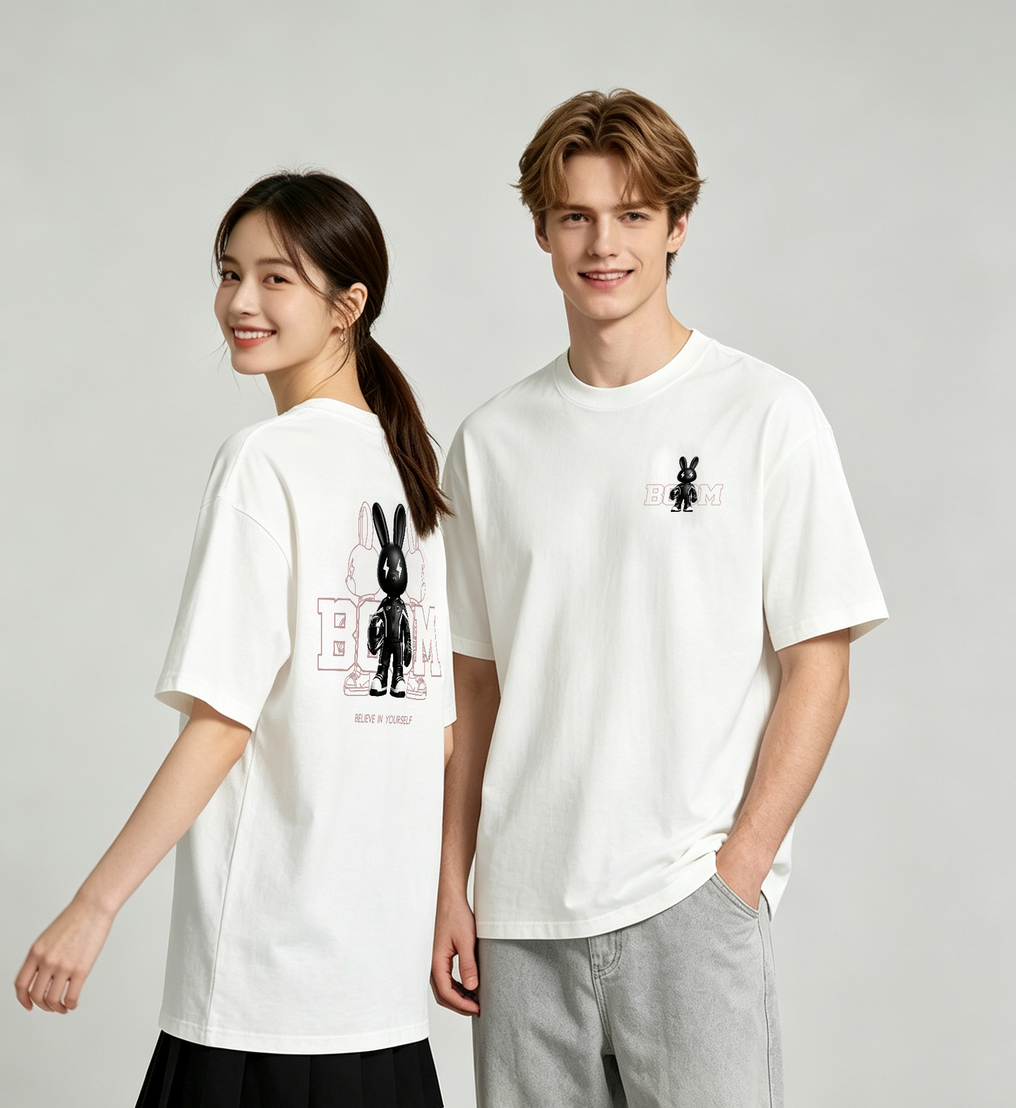 "BUNNY BOOM"Oversized Tee - 3847