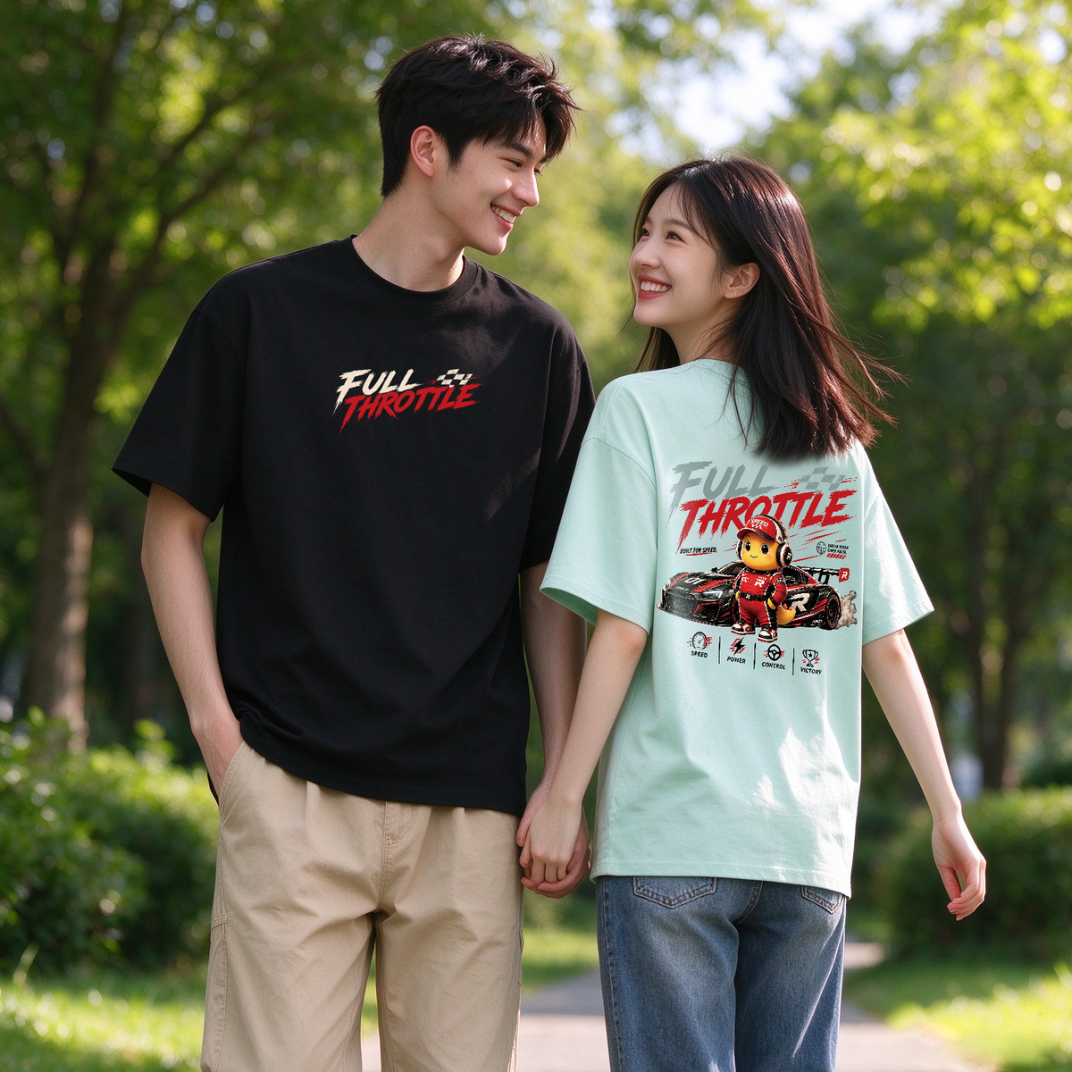 “FULL THROTTLE” Oversized Tee -3908