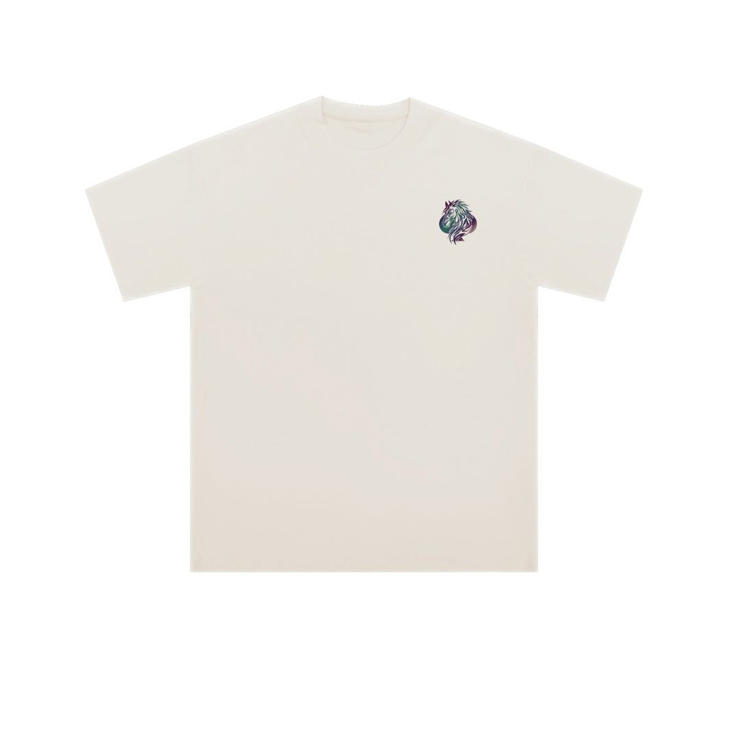 "ACE HORSE" Reflective Print Oversized Tee - 3574