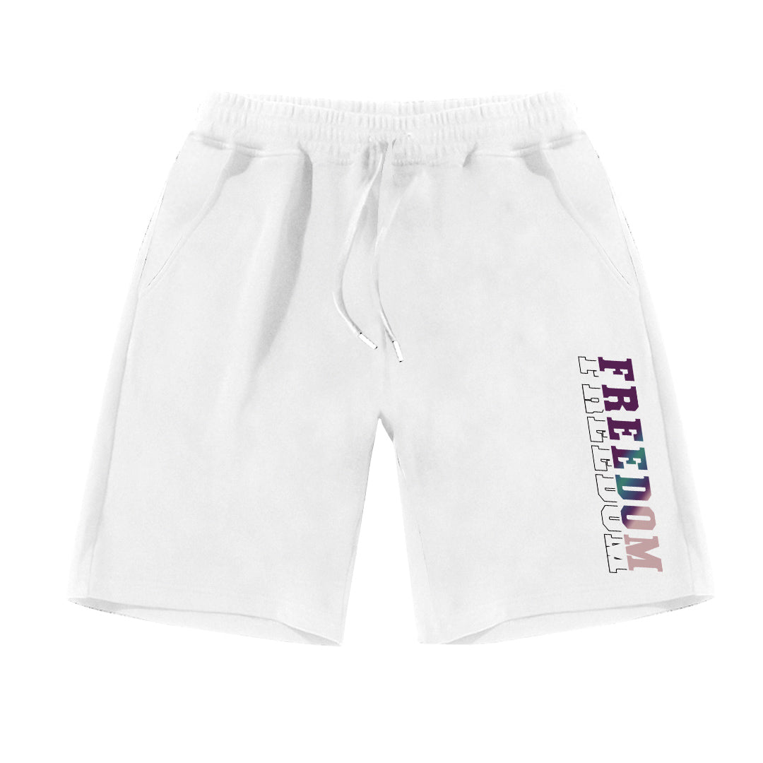 "Freedom" Reflective Print Jogger Shorts 8129