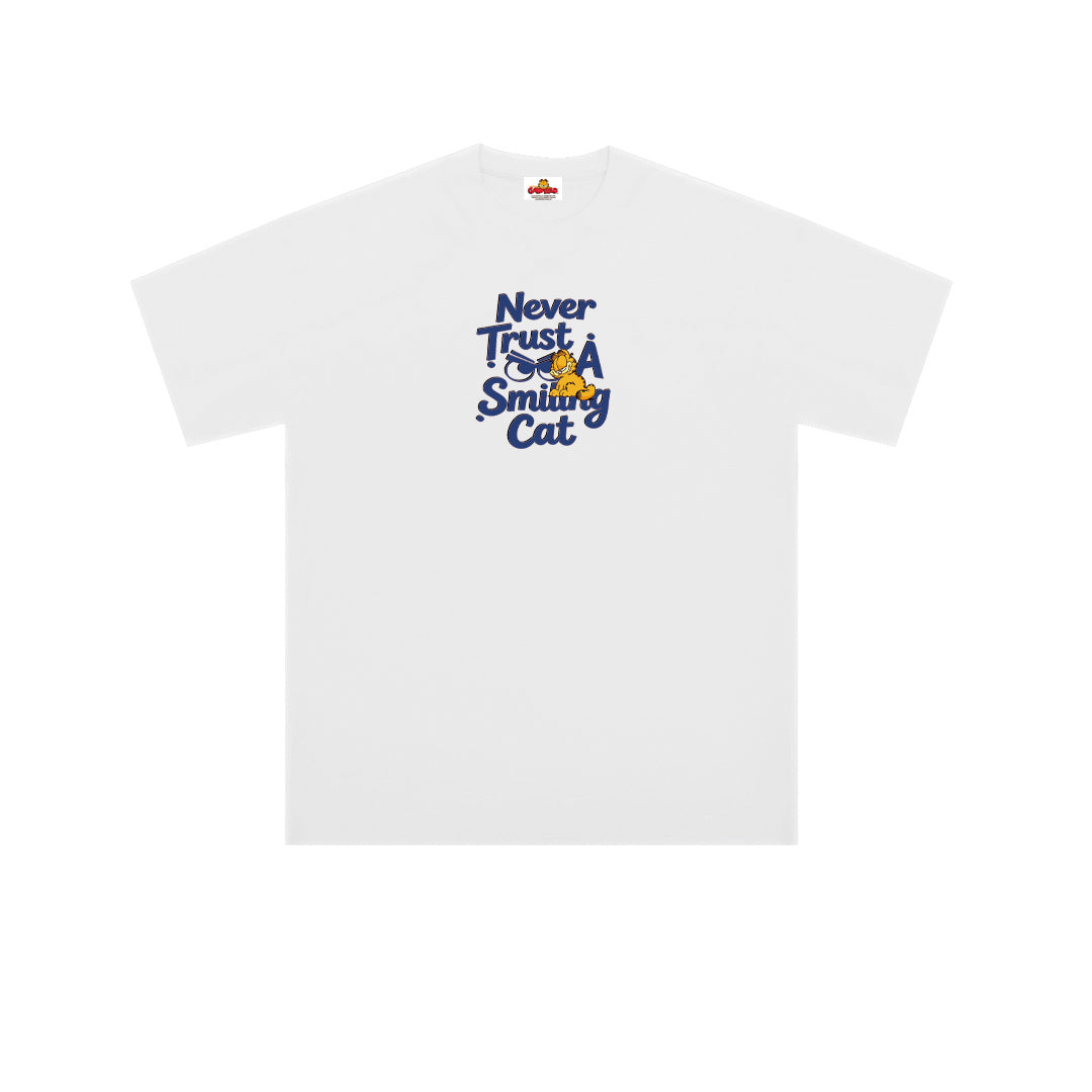 ”Never trust a smiling cat" Oversized Tee -3826