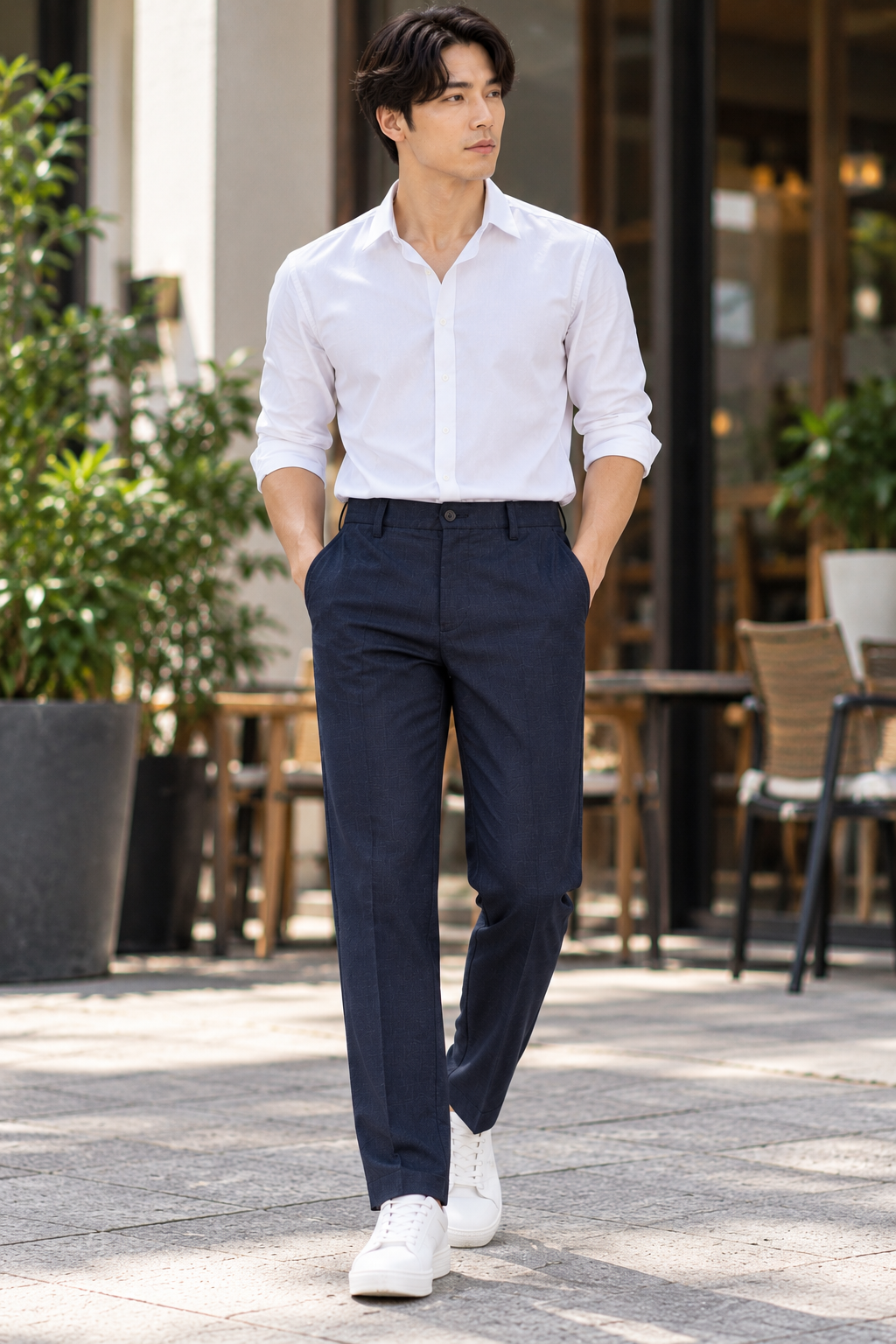 Smart Tailored Pants – Navy Blue 9070