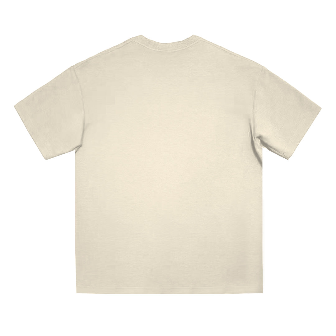 Beige Basic Oversize Tee Cool Weave cotton 3554