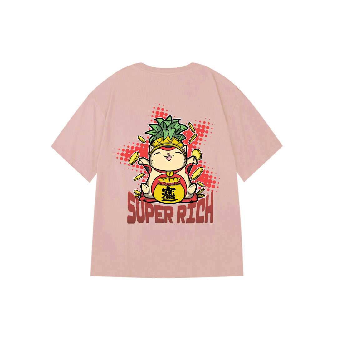 "SUPER RICH Cat" Oversized Unisex Reflective Kids T-Shirt 27291