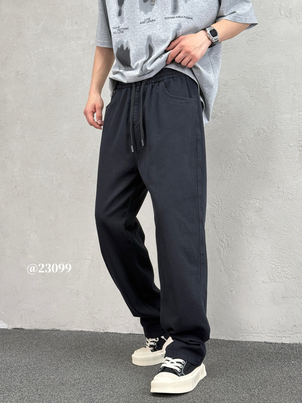 Black Cargo Pants 23099