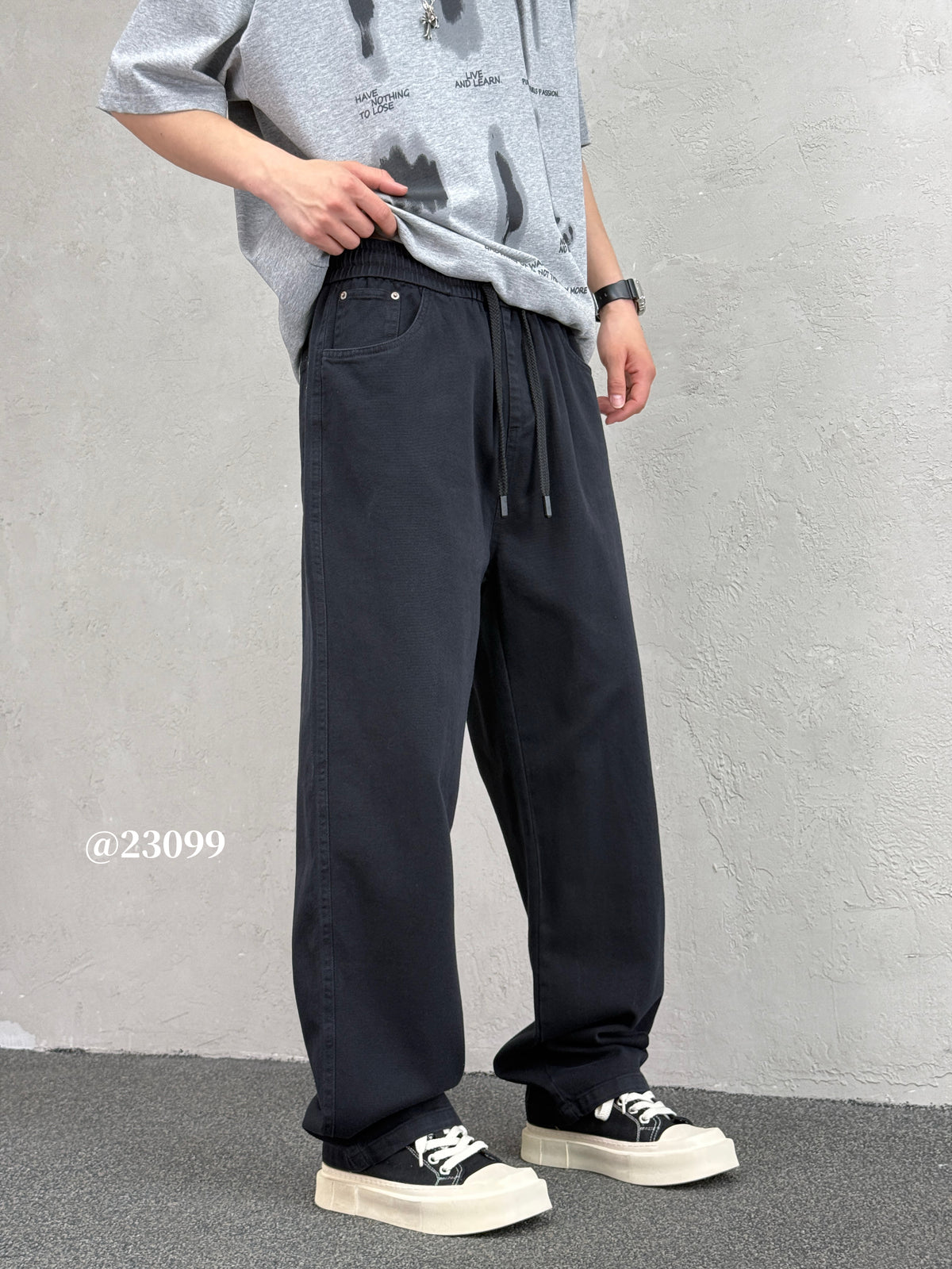 Black Cargo Pants 23099