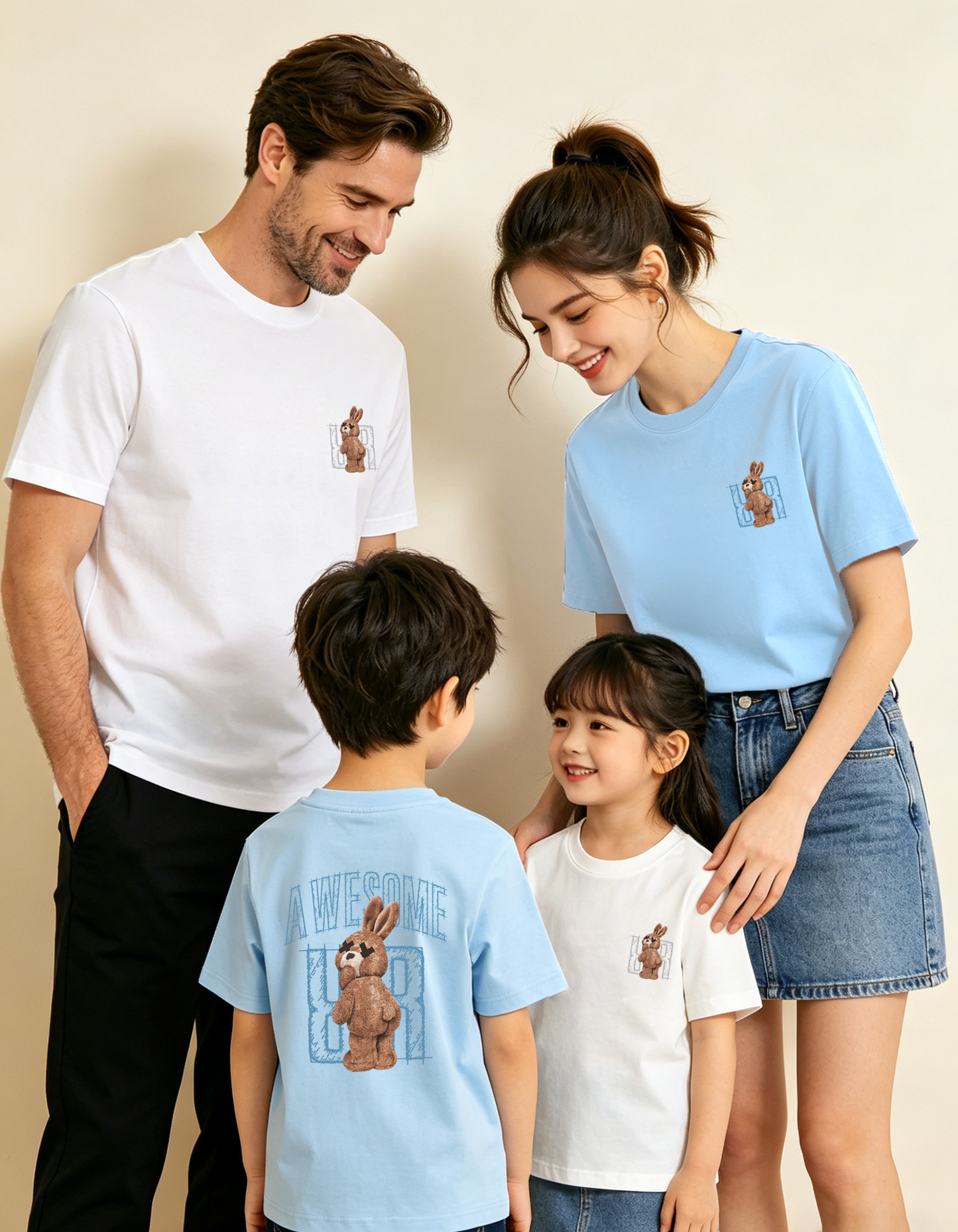 "AWESOME BUNNY" Oversized Unisex Kids T-Shirt - 37441
