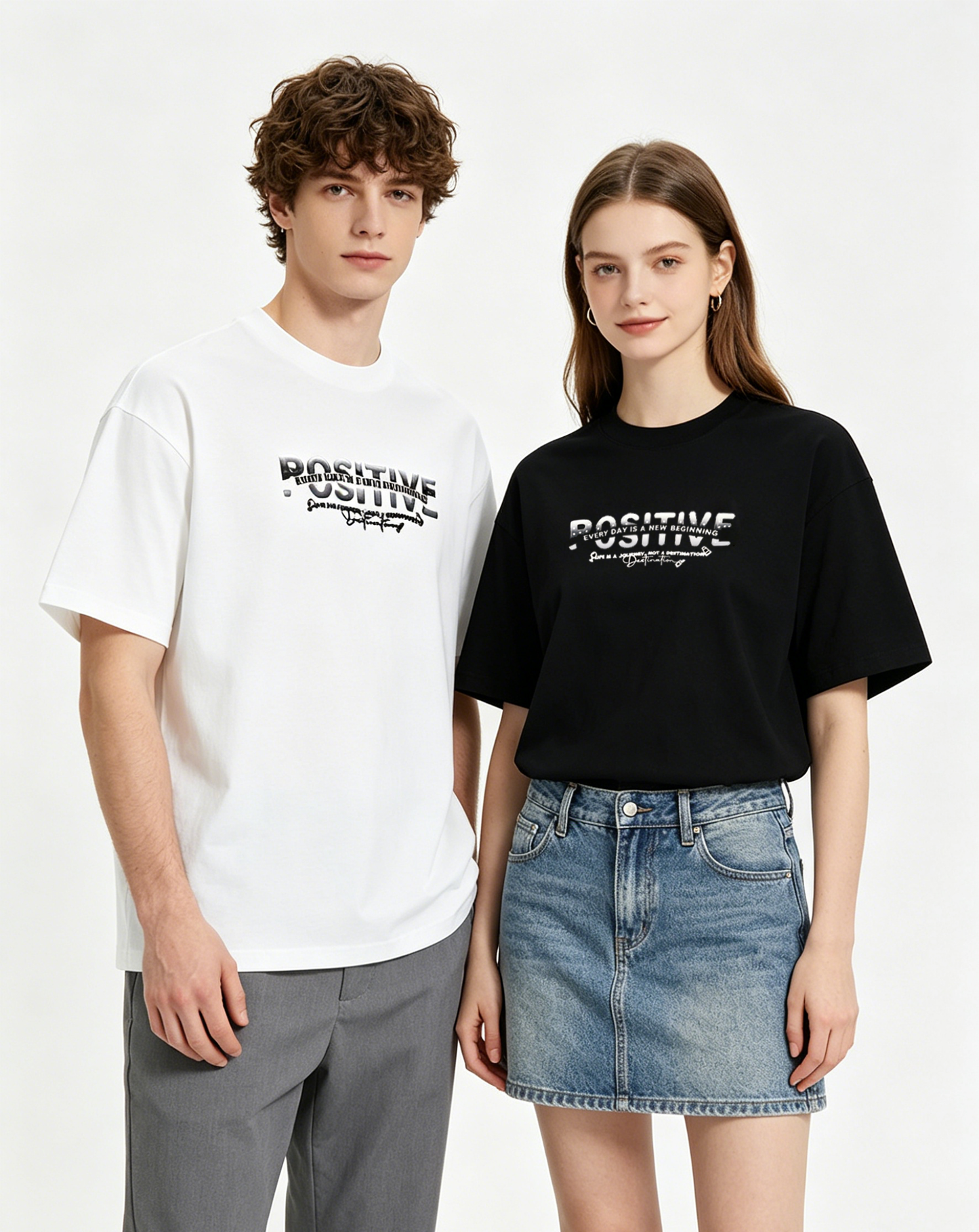 "POSITIVE" Oversized Tee - 3767