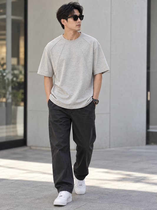 Grey Oversized Tee -26516